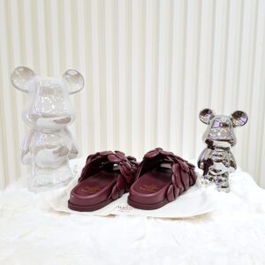 valentino garavani atelier 03 rose flat sandals burgundy size 35.5