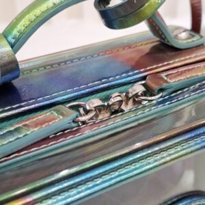 chanel 20c small green pvc vanity case bag rainbow patent