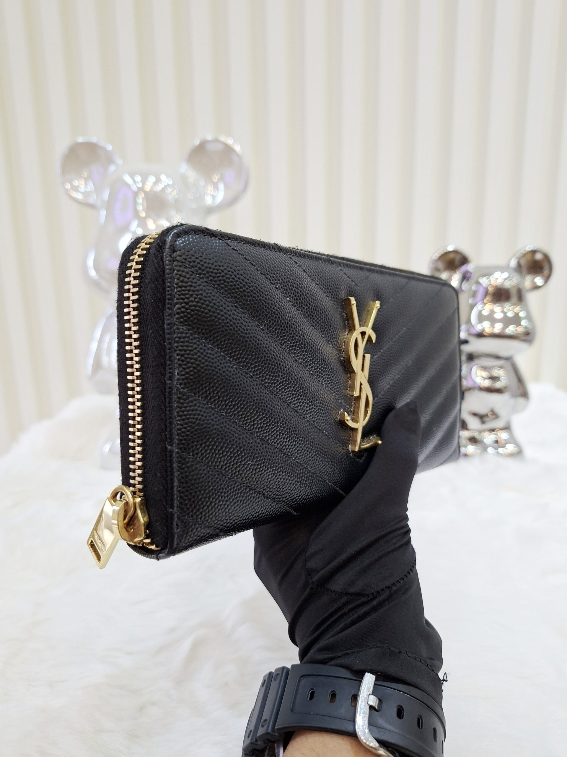 ysl black all zip long wallet ghw ysl black all zip long wallet ghw