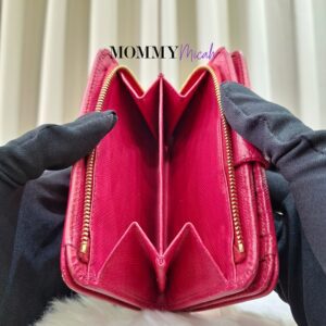 Prada Pink Saffiano Compact Wallet in Good Condition