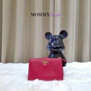 Home Prada Pink Saffiano Compact Wallet
