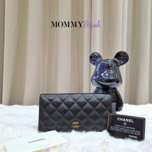 Home Chanel Bifold Long Wallet Caviar Leather