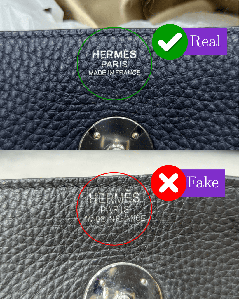Hermes Lindy: Real Vs Fake 6 logo stamp real vs fake hermes lindy