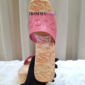 Gucci Pink Rubber Platform Slide Sandals