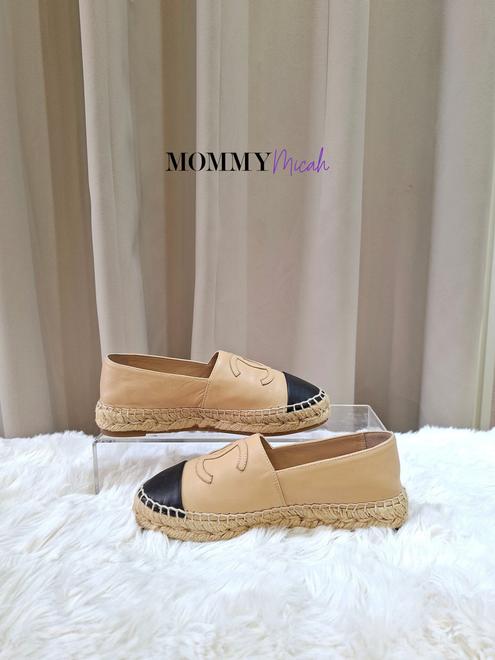 Chanel Espadrille Beige/Black Leather Chanel Espadrille Beige/Black Leather