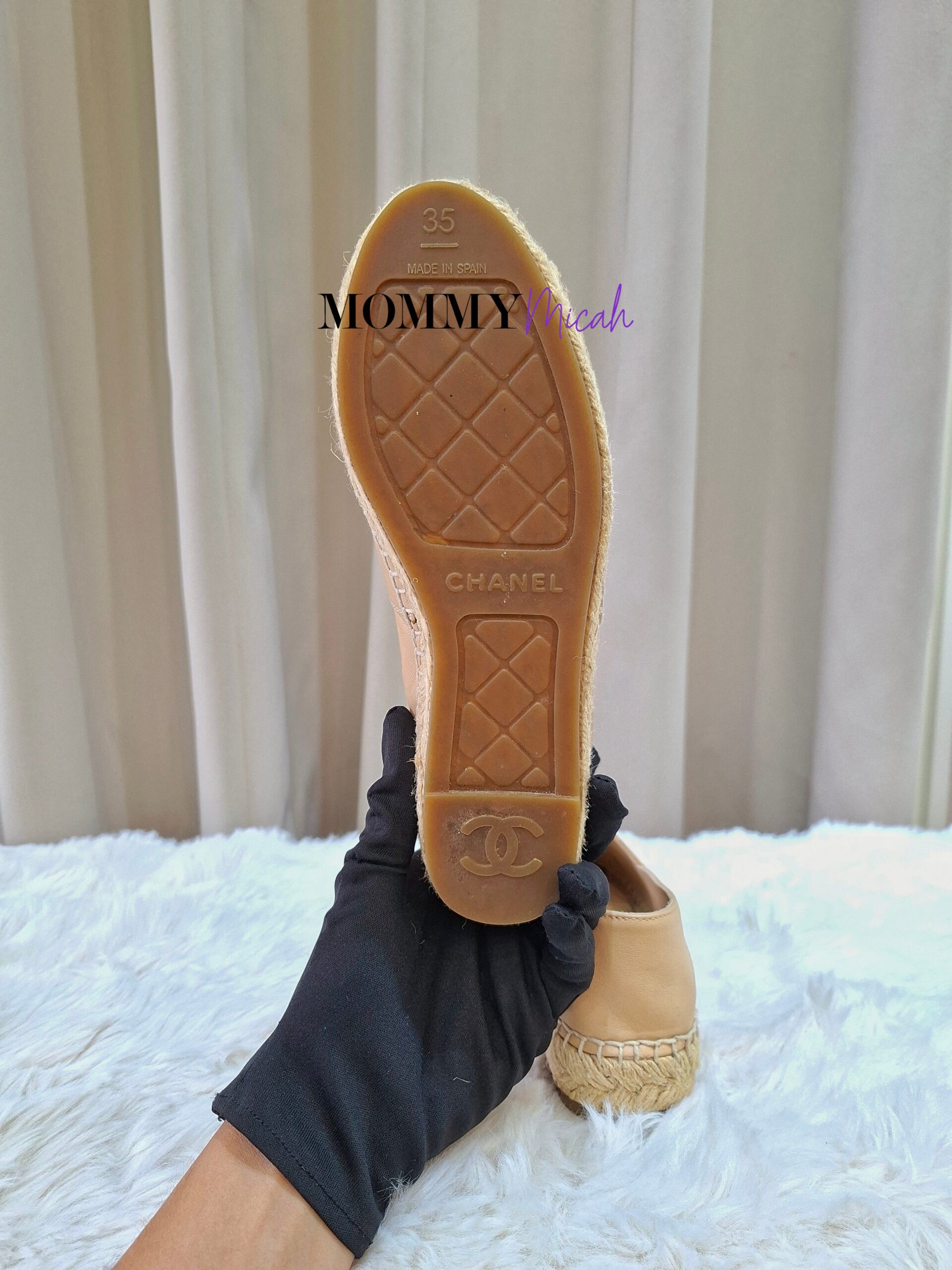 Chanel Espadrille Beige/Black Leather Chanel Espadrille Beige/Black Leather