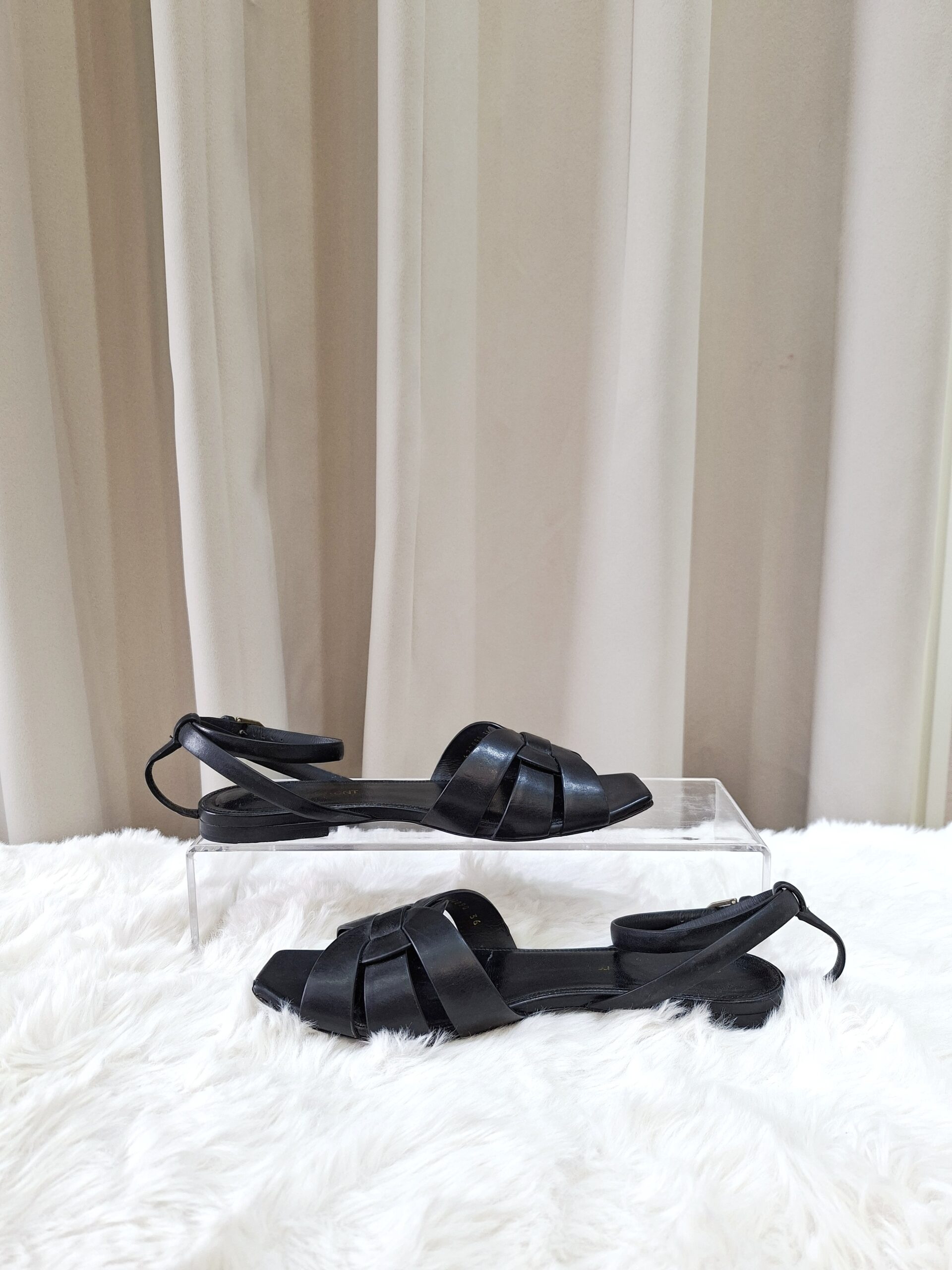YSL Tribute Sandals Black YSL Tribute Sandals Black
