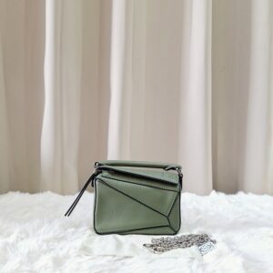 Home Brand New Loewe Nano Puzzle Green SHW 052108 with dustbag, longchain