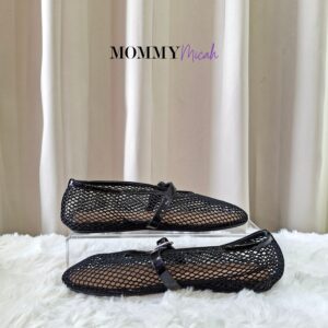 Alaia Fishnet Ballet Flat Shoes