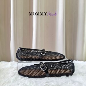 Alaia Fishnet Ballet Flat Shoes