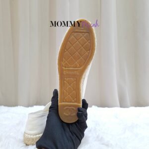 Chanel Espadrille White/Black Leather