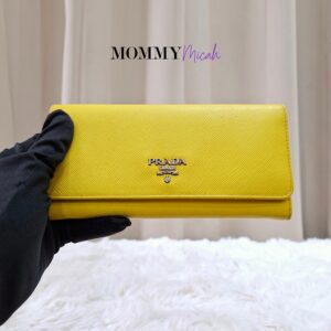 Prada Yellow Saffiano Flap Long Wallet #42