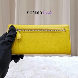 Prada Yellow Saffiano Flap Long Wallet #42