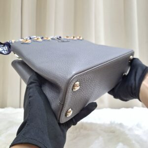 LV Capucines BB Grey Embellished Crown Flowers