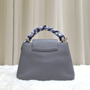 LV Capucines BB Grey Embellished Crown Flowers