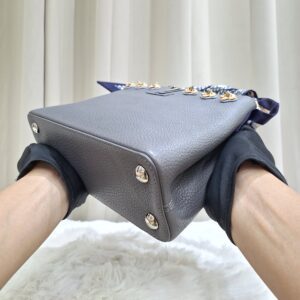 LV Capucines BB Grey Embellished Crown Flowers