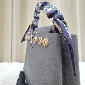 LV Capucines BB Grey Embellished Crown Flowers