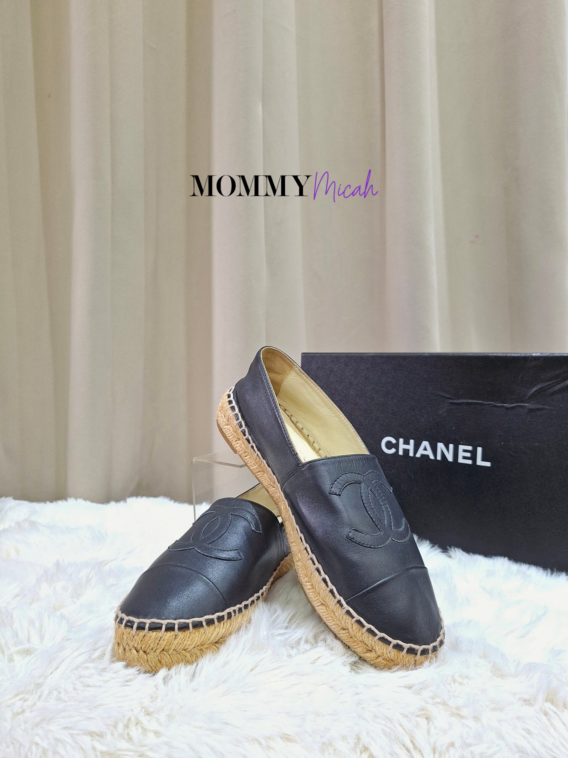 Chanel Espadrille Black Leather Chanel Espadrille Black Leather