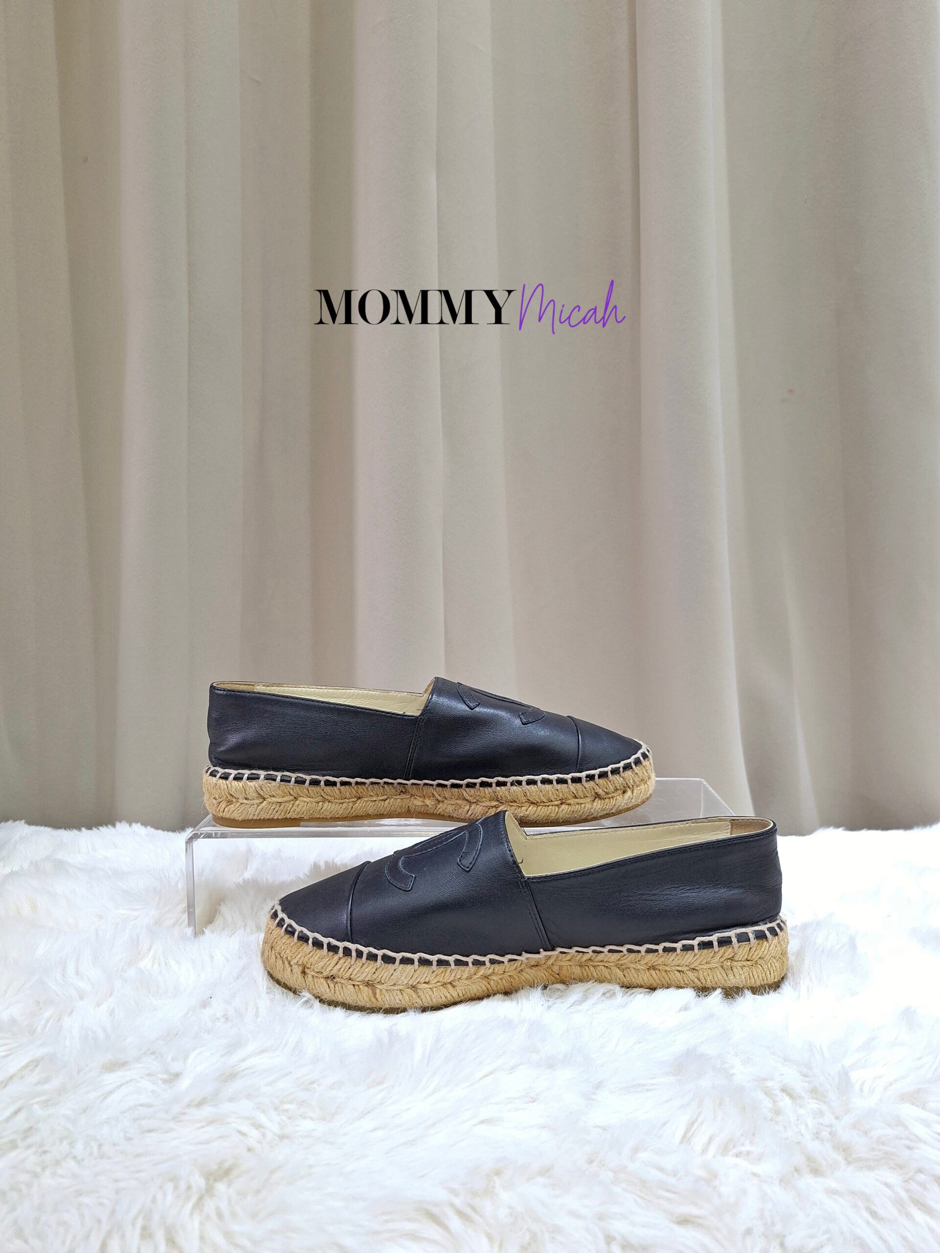 Chanel Espadrille Black Leather Chanel Espadrille Black Leather