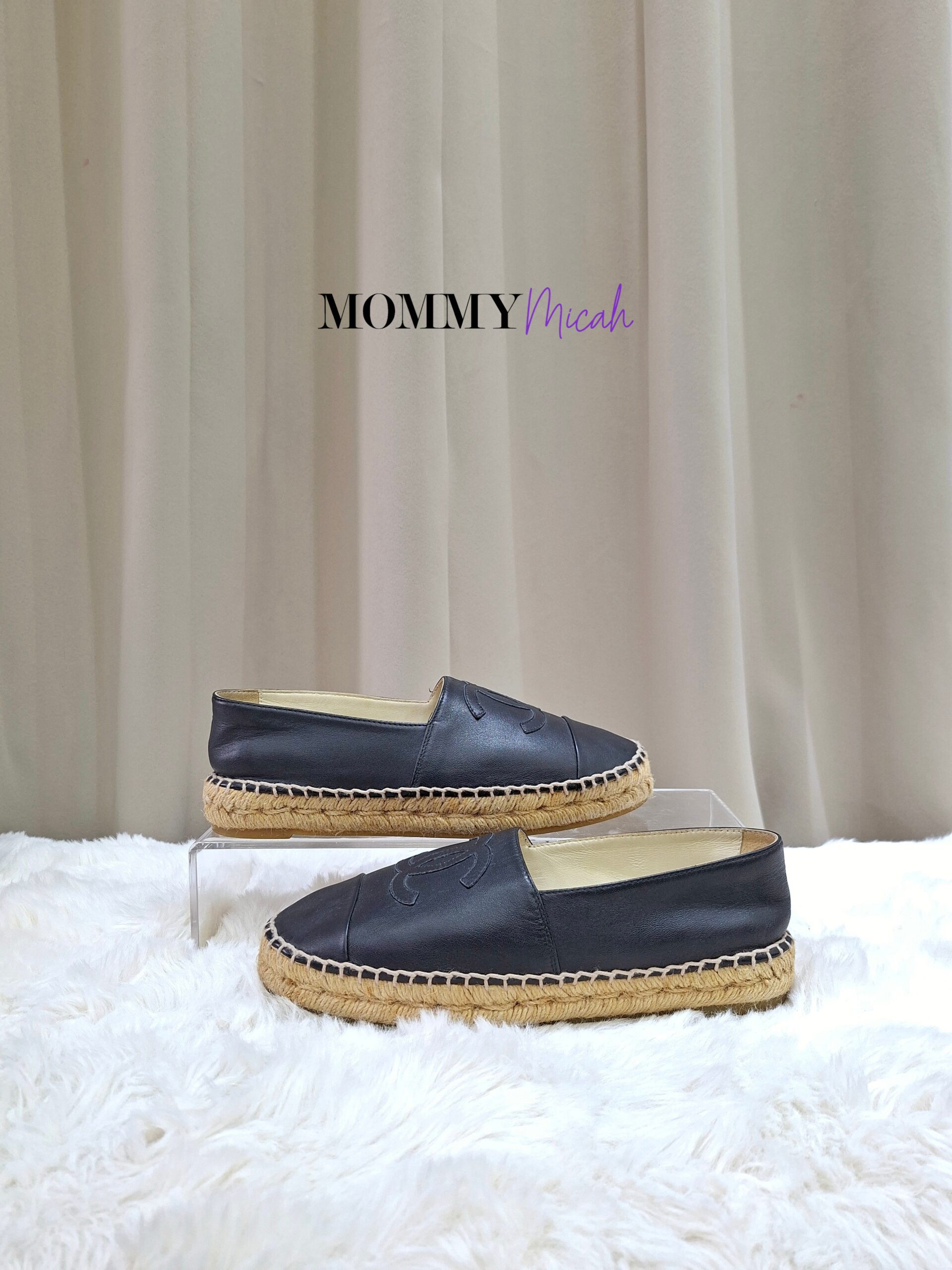 Chanel Espadrille Black Leather Chanel Espadrille Black Leather