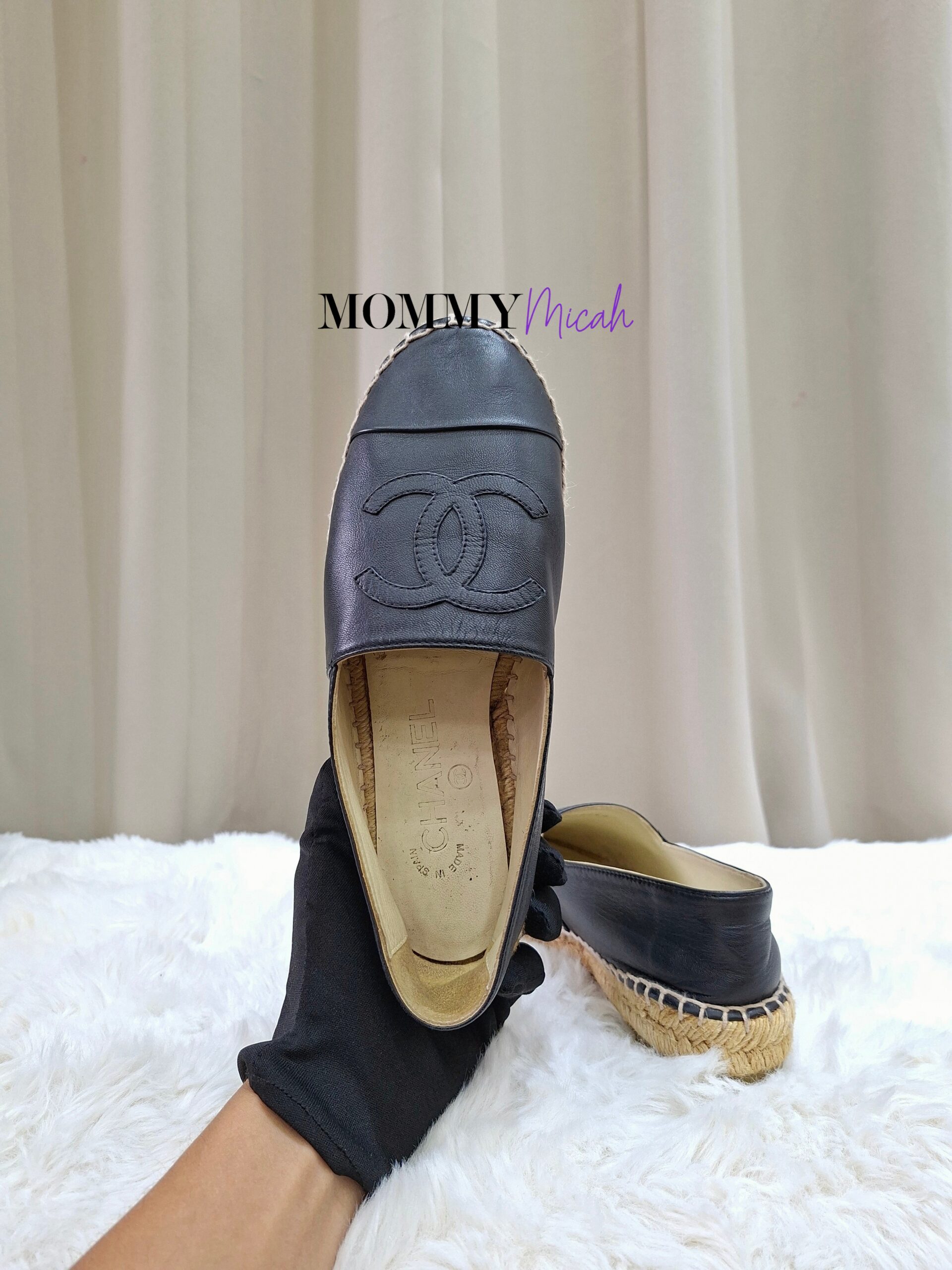 Chanel Espadrille Black Leather Chanel Espadrille Black Leather