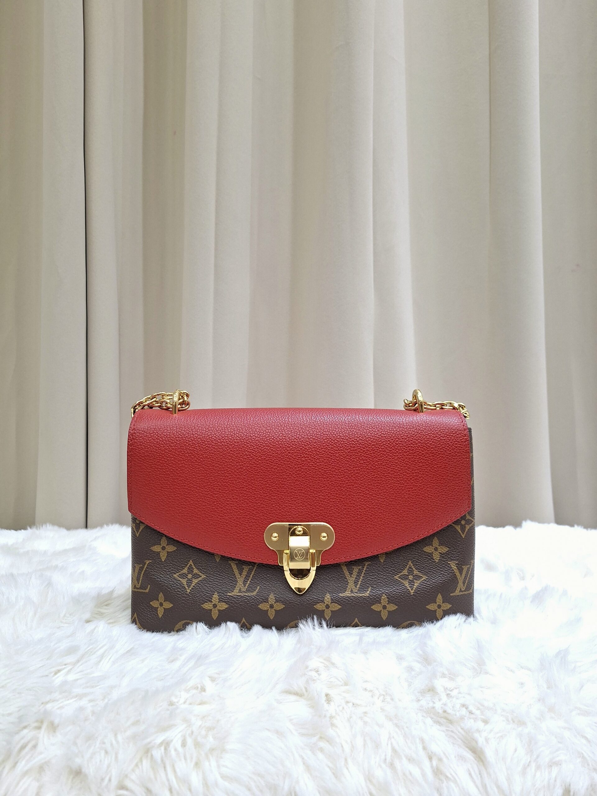 LV St.Placide Red Monogram LV St.Placide Red Monogram CA1188 with booklet, receipt, dustbag, box in Excellent Condition