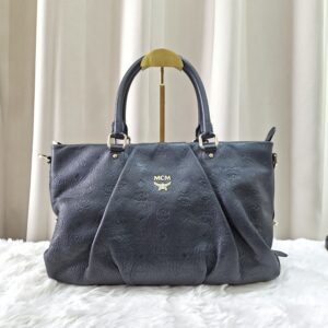 MCM Black Leather Two Way Bag with longstrap in Great Condition 8.5/10