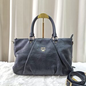MCM Black Leather Two Way Bag