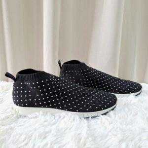 Jimmy Choo Norway Knit Sock Sneakers Black Studded