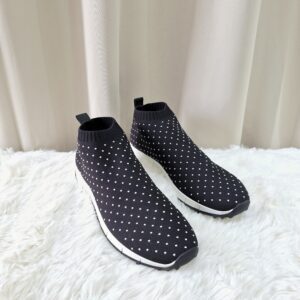Jimmy Choo Norway Knit Sock Sneakers Black Studded