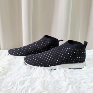 Jimmy Choo Norway Knit Sock Sneakers Black Studded