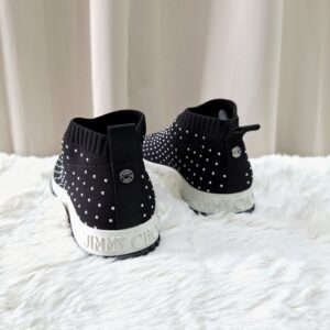Jimmy Choo Norway Knit Sock Sneakers Black Studded