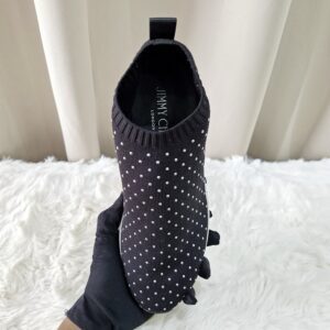 Jimmy Choo Norway Knit Sock Sneakers Black Studded