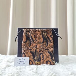 Prada Brocade Jacquard Drawstring Pouch