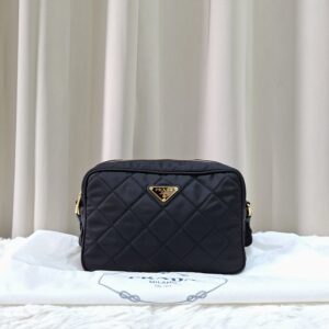 Home Prada Nero Tessuto Impuntu Camera Bag 1BH089 #179/B with care card, dustbag in Pristine Condition 9.5/10