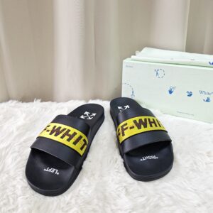 Home Off White Slides Black/Yellow
