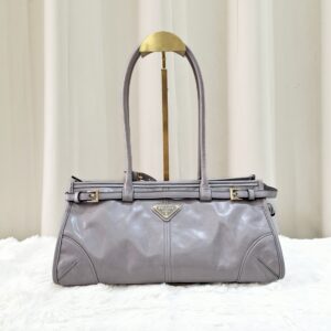 Prada Bonnie Grey Leather Shoulder Bag 31/E
