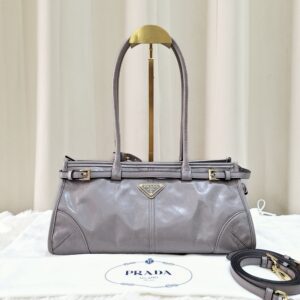 Prada Bonnie Grey Leather Shoulder Bag 31/E