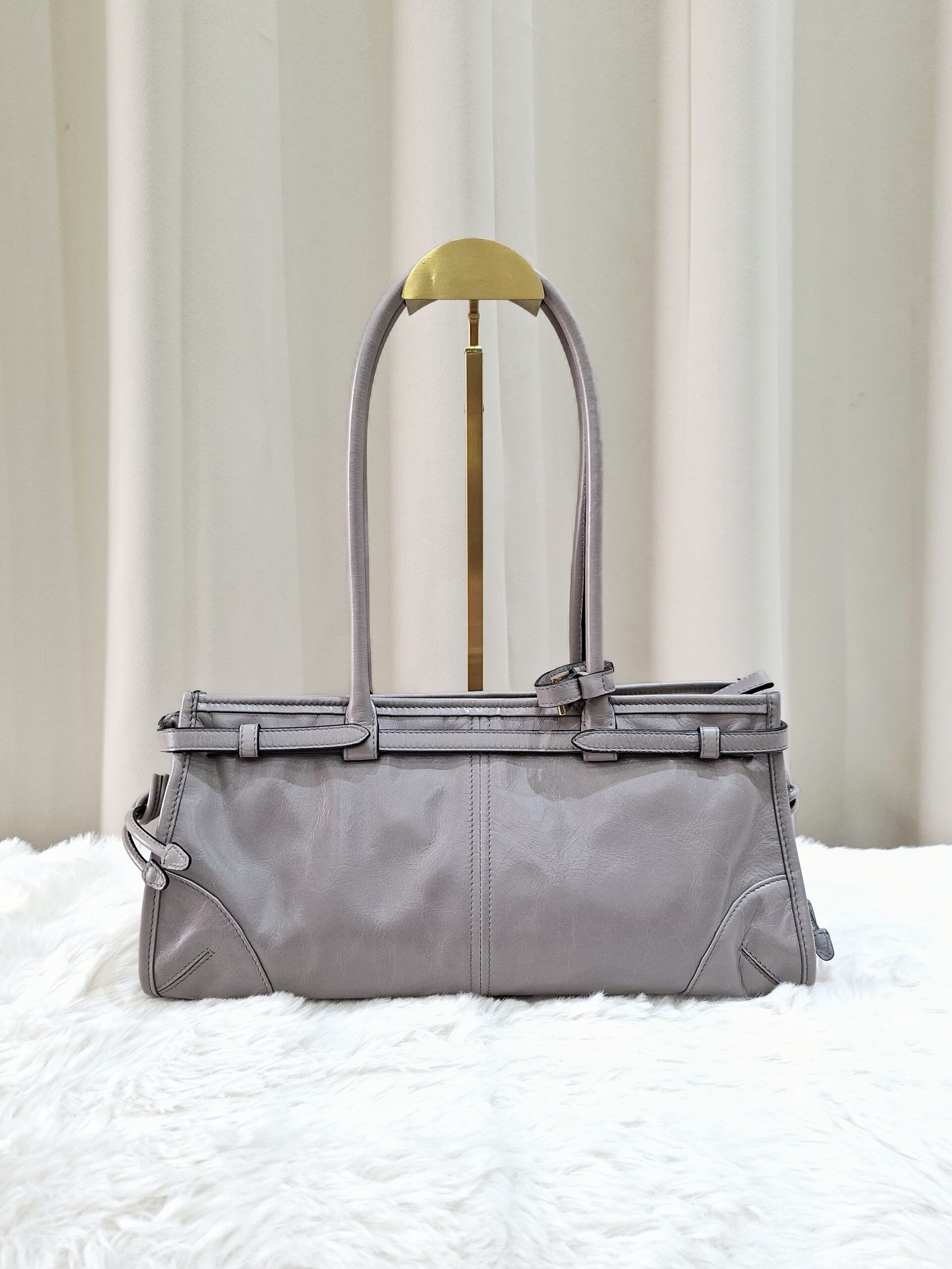 Prada Bonnie Grey Leather Shoulder Bag 31/E Prada Bonnie Grey Leather Shoulder Bag 31/E