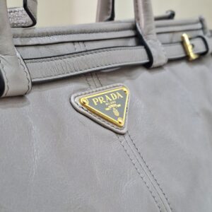 Prada Bonnie Grey Leather Shoulder Bag 31/E