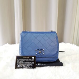 Home chanel blue flap bag calfskin ghw series 27