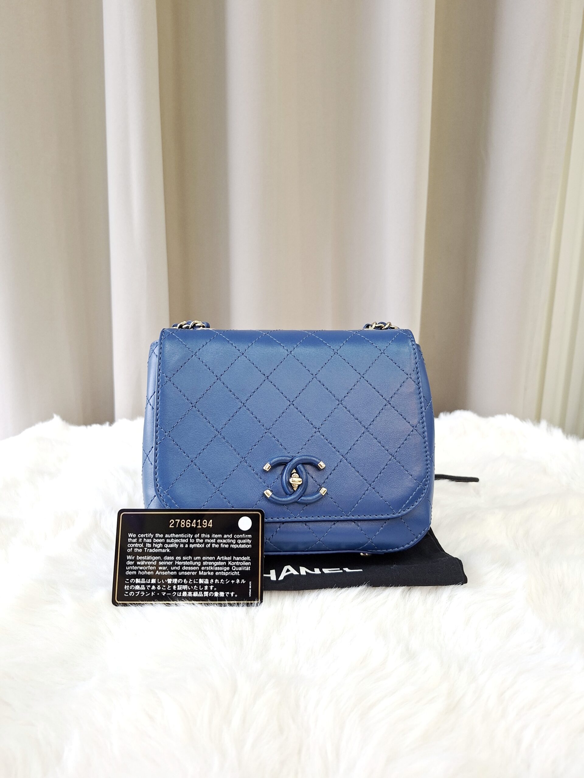chanel blue flap bag calfskin ghw series 27 chanel blue flap bag calfskin ghw series 27