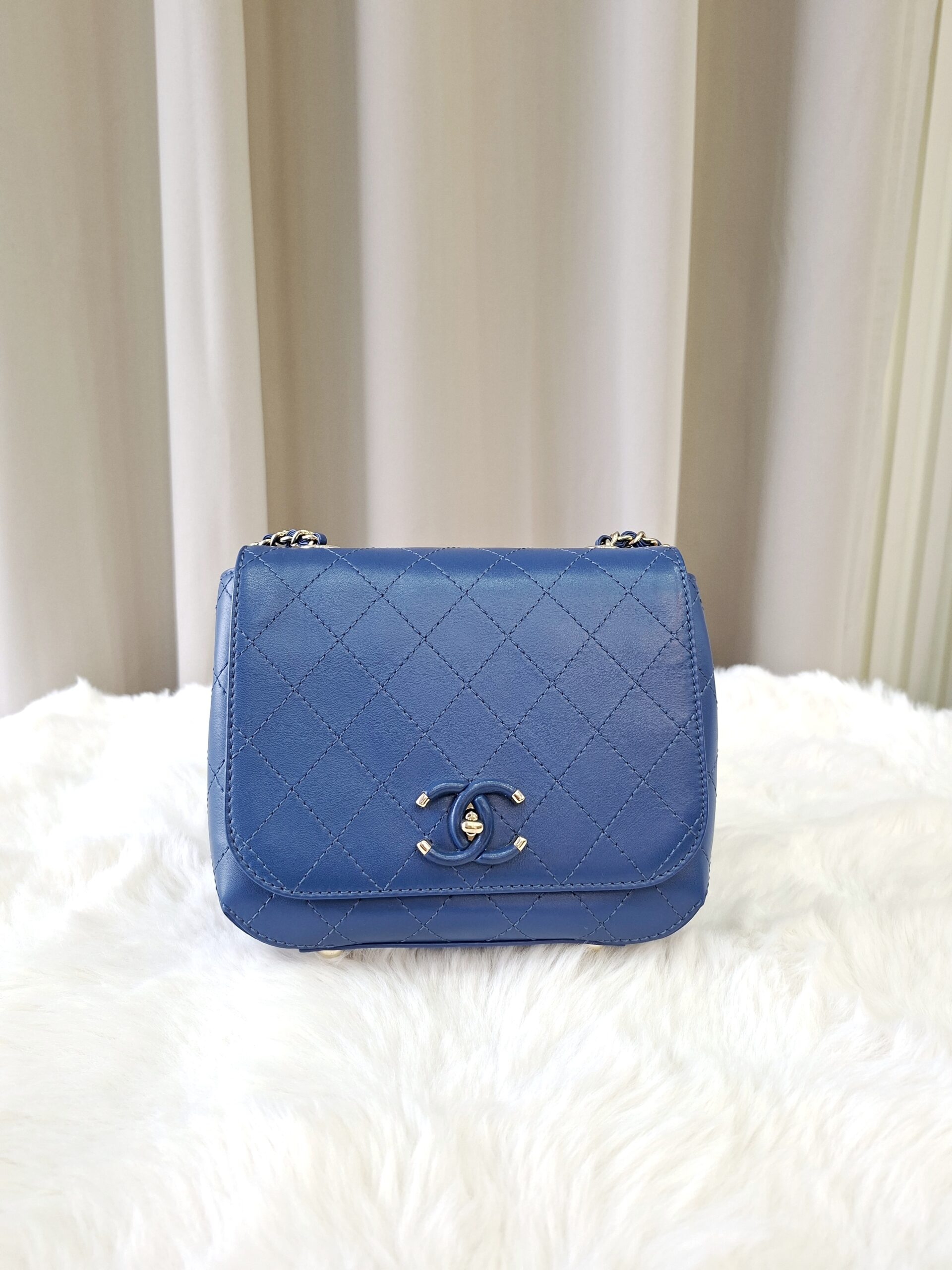 chanel blue flap bag calfskin ghw series 27 chanel blue flap bag calfskin ghw series 27