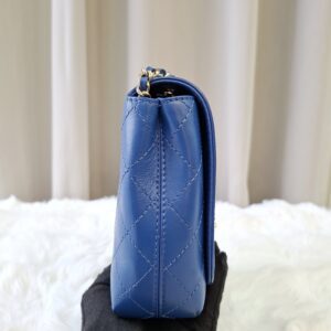 chanel blue flap bag calfskin ghw series 27