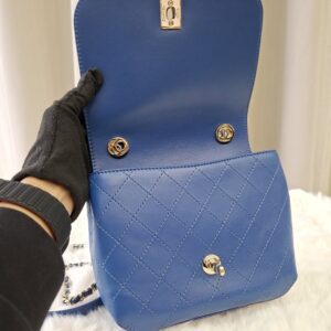 chanel blue flap bag calfskin ghw series 27