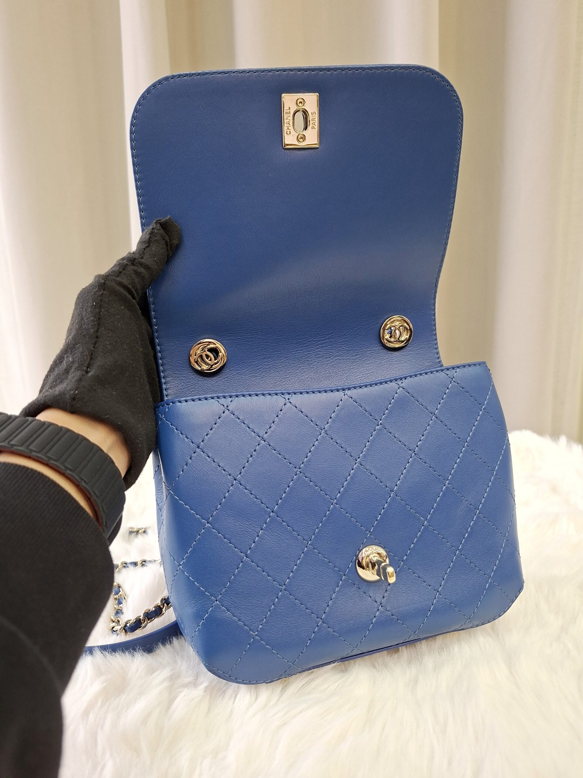 chanel blue flap bag calfskin ghw series 27 chanel blue flap bag calfskin ghw series 27