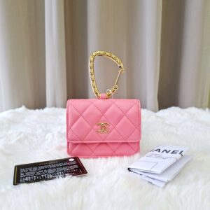 Home chanel hook clutch pink ghw series 31