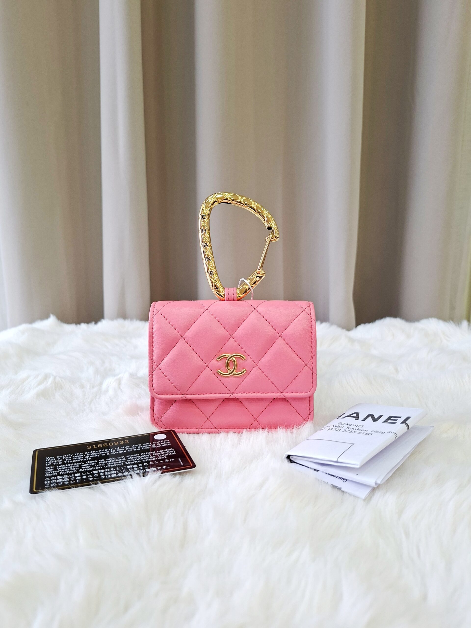 chanel hook clutch pink ghw series 31 chanel hook clutch pink ghw series 31