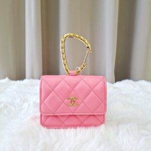 chanel hook clutch pink ghw series 31