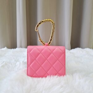 chanel hook clutch pink ghw series 31
